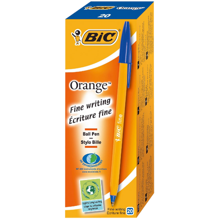 BiC Cristal Fine Ball Pen Orange Green