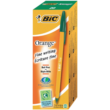BiC Cristal Fine Ball Pen Orange Green