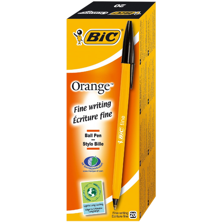 BiC Cristal Fine Ball Pen Orange Green
