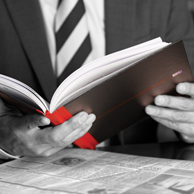 Oxford Black Red A5 Casebound Hardback Notebook