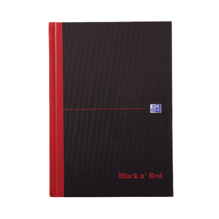 Oxford Black Red A5 Casebound Hardback Notebook