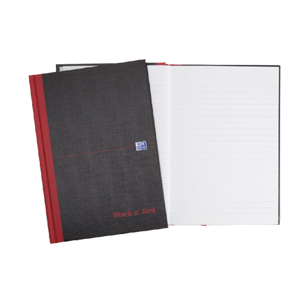 Oxford Black Red A5 Casebound Hardback Notebook