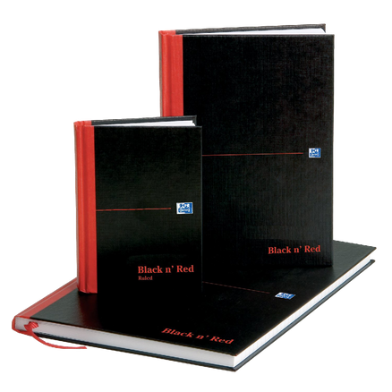 Oxford Black Red A5 Casebound Hardback Notebook