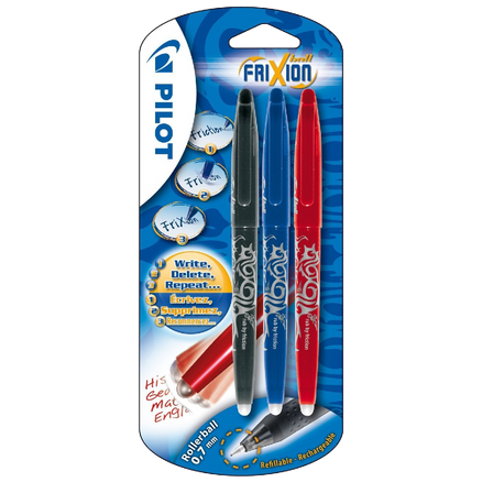 Pilot Frixion Erasable Rollerball Pack of 3 Black