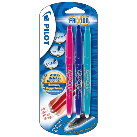 Pilot Frixion Erasable Rollerball Pack of 3 Black