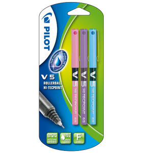 Pilot V5 Liquid Ink Rollerball Tip Pack of 3 Black
