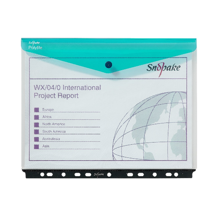 Snopake 15694 Polyfile A4 High Capacity Ring Binder Popper Wallet Landscape