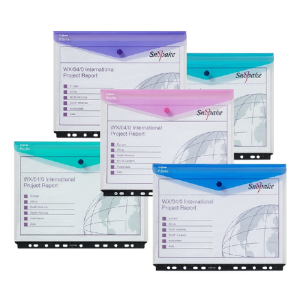 Snopake 15694 Polyfile A4 High Capacity Ring Binder Popper Wallet Landscape