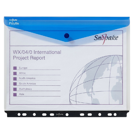 Snopake 15694 Polyfile A4 High Capacity Ring Binder Popper Wallet Landscape