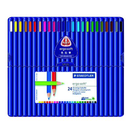 Staedtler Ergosoft 157 SB24 Triangular Colouring Pencils Assorted Colours