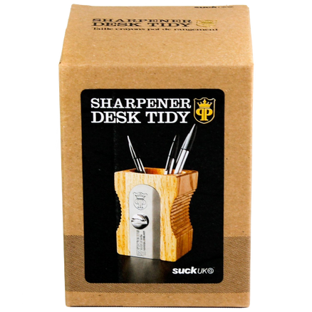 SUCK UK Pencil Sharpener Desk Tidy Natural